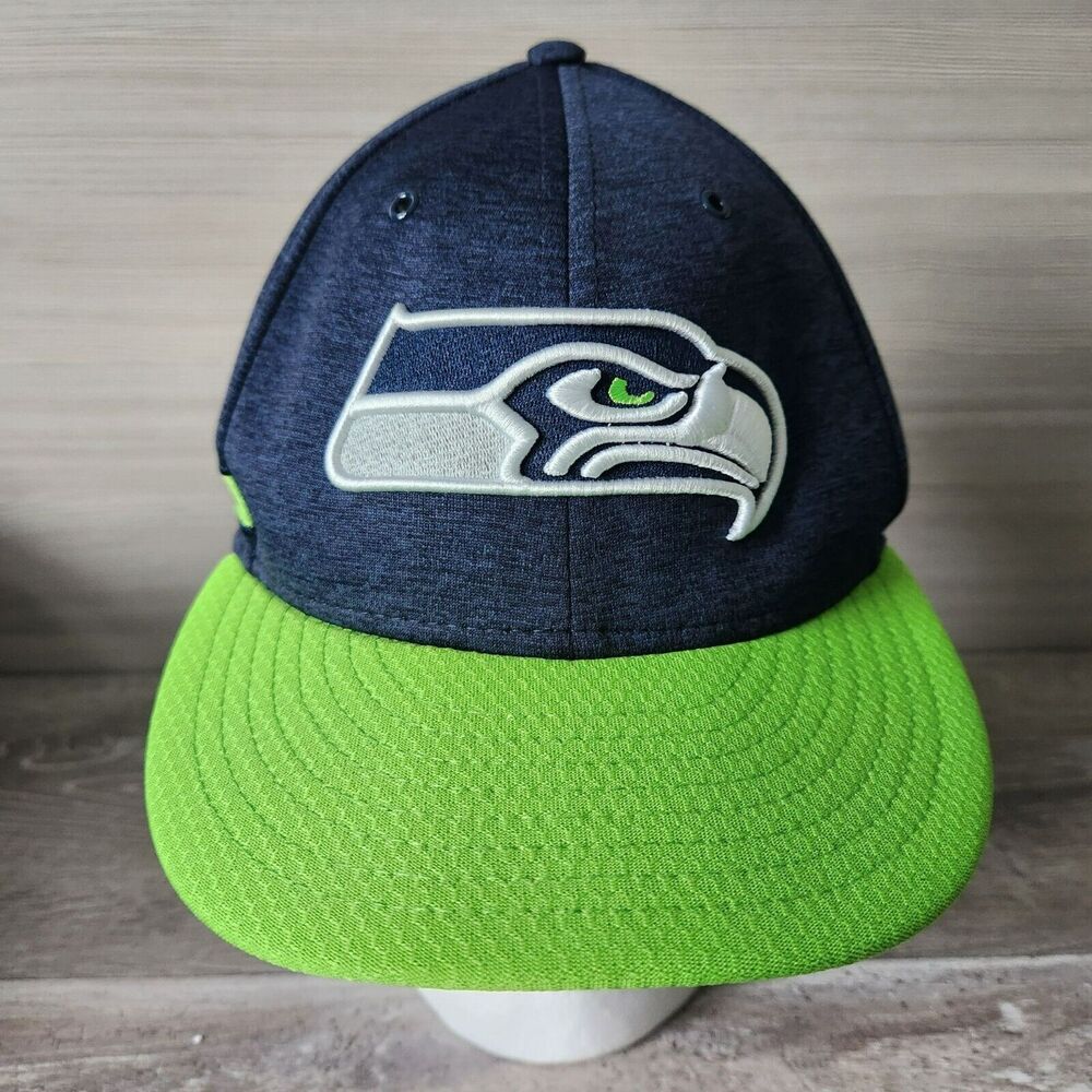 NFL Seattle Seahawks‎ New Era Football Snapback Cap Navy Neon Green Players Hatb